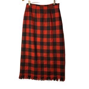 J London wool blend tartan skirt sz 12